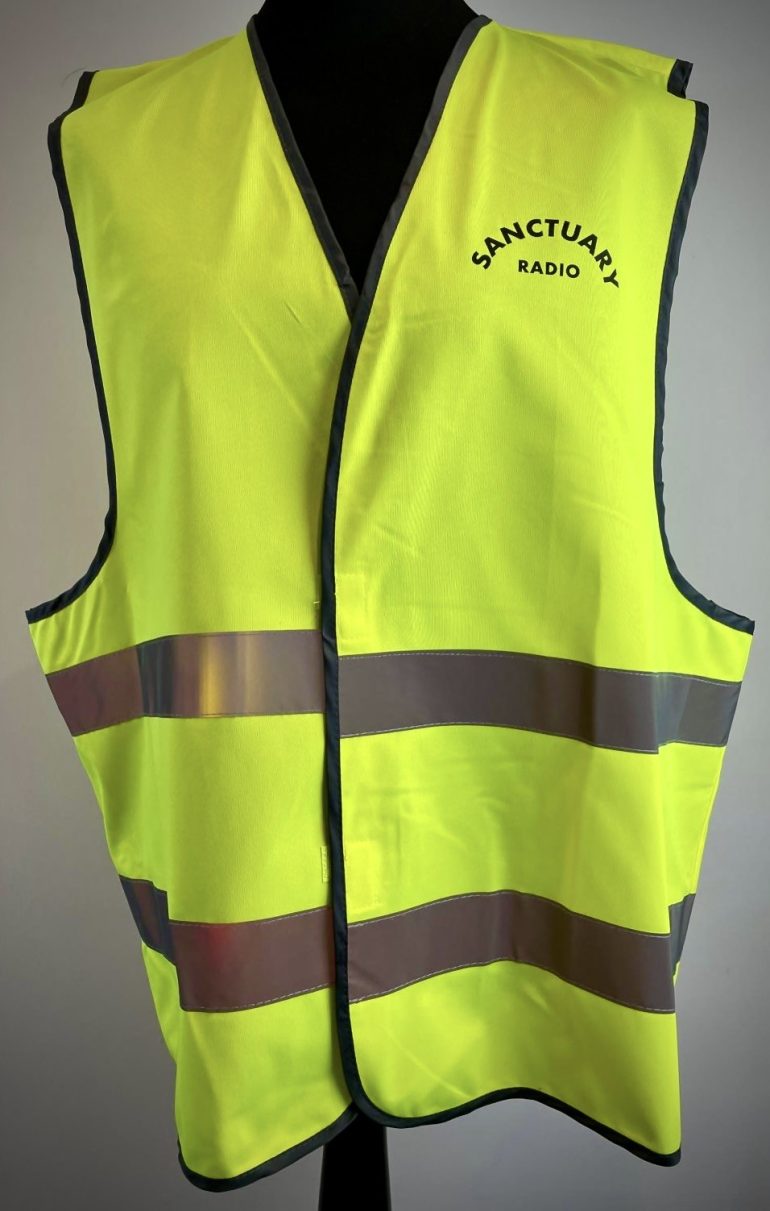 FRONT OF UNISEX HI VIZ VEST